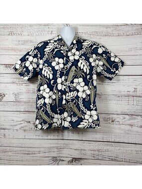 Ky’S Blue Short Sleeve Button Hawaiian Vintage Shirt